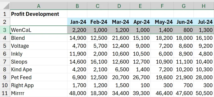 Excel freeze specific rows