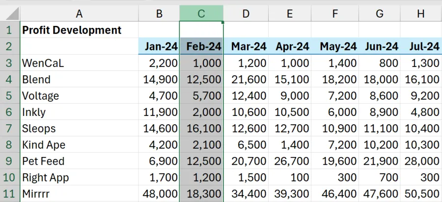 Excel freeze column
