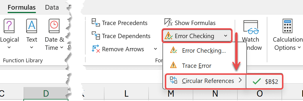 Use error checking to find circular references