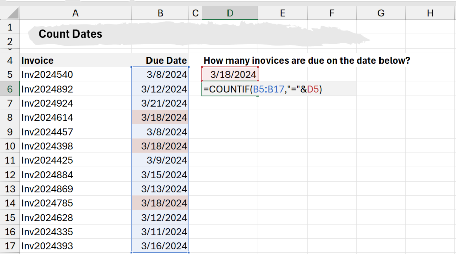 Count dates with COUNTIF