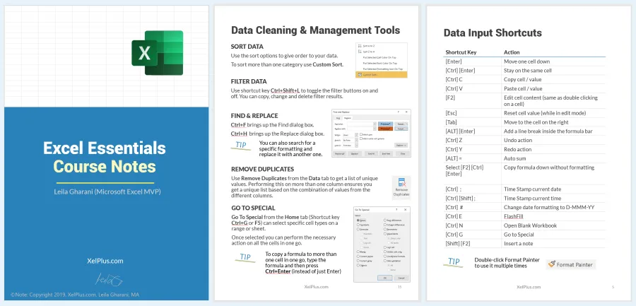Course notes for XelPlus Excel Essentials Training Course