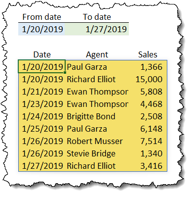 lookup values between dates with filter function