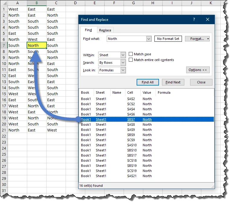 Using the 'Find All' Feature in Excel