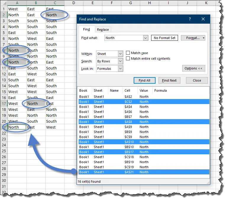Using the 'Find All' Feature in Excel