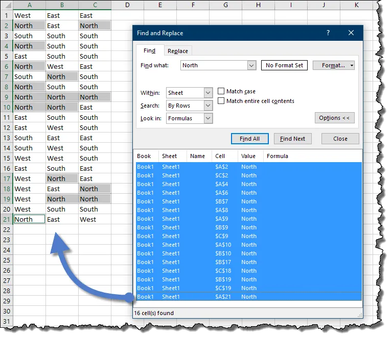 Find and replace in Excel