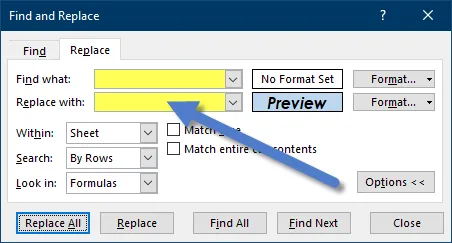 Find and Replace Formatting in Excel