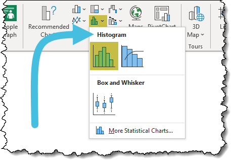 insert histogram chart