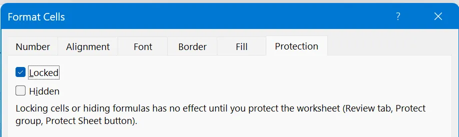 Lock Cells with Formulas