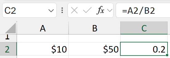 how to enter percentage formula