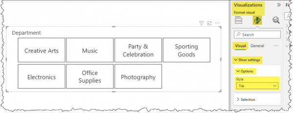 Button Power BI slicer