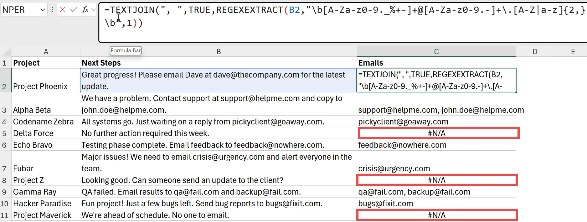 REGEXEXTRACT combination with TEXTJOIN function