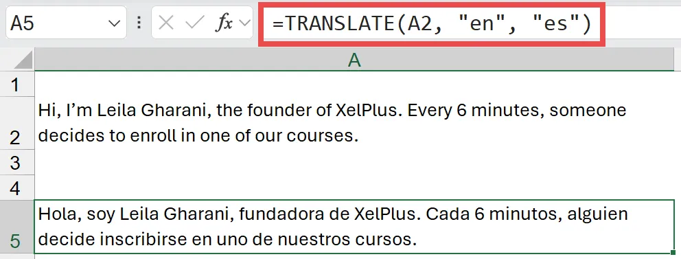 excel translate function