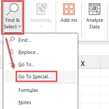 Use go to special to find hidden rows