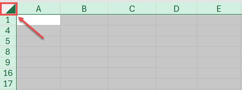 unhide all rows in excel