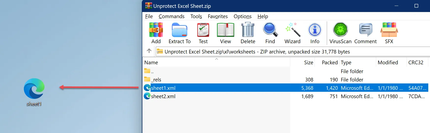 Unprotect Excel sheet 